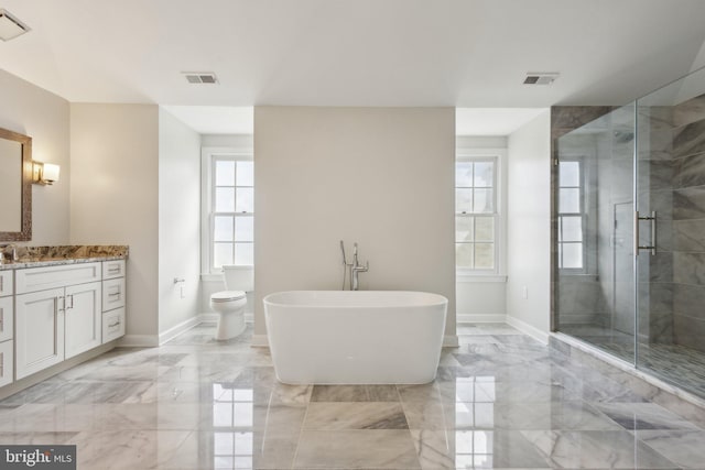 9313 Braymore Cir, Fairfax Station, VA 22039 - full bathroom featuring marble finish floor, baseboards, and visible vents