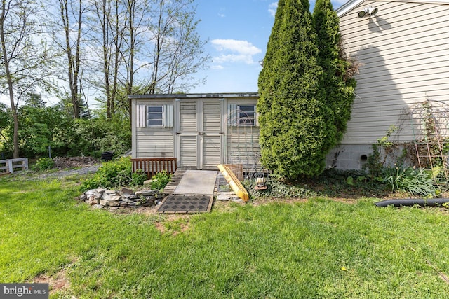 view of shed