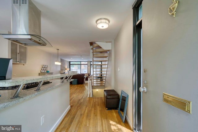 1273 Delaware Ave SW Unit 66, Washington, DC 20024 - corridor with light wood finished floors