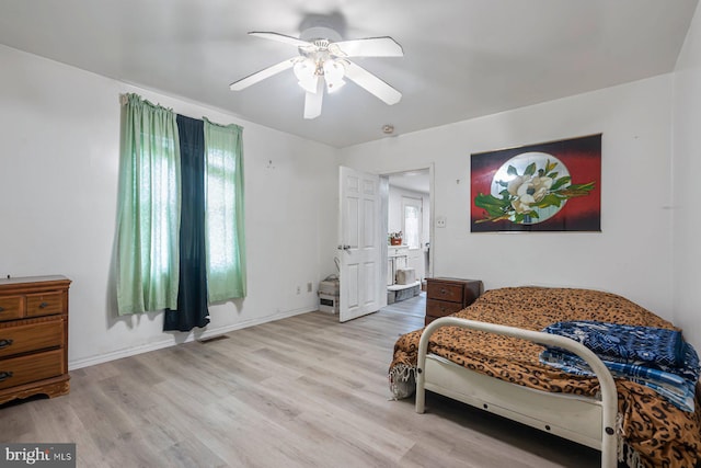 7020 Parsons Ln, Port Norris, NJ 08349 - bedroom featuring multiple windows, light wood-style flooring, and ceiling fan