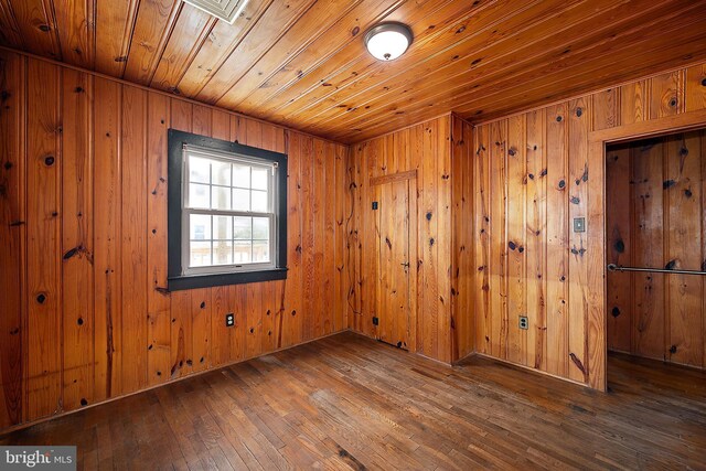 10 34th St, Ocean City, MD 21842 - spare room with wood ceiling, wooden walls, and hardwood / wood-style flooring
