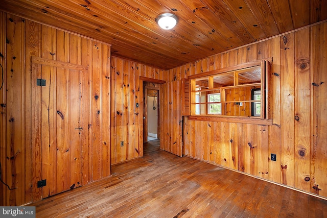 10 34th St, Ocean City, MD 21842 - spare room featuring hardwood / wood-style floors, wooden ceiling, and wooden walls