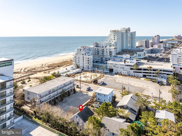 10 34th St, Ocean City, MD 21842 - drone / aerial view featuring a water view and a beach view
