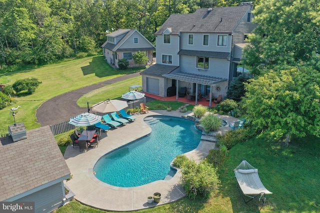 110 Clay Ridge Rd, Ottsville, PA 18942 - back of property featuring a patio, an outdoor pool, and a pergola
