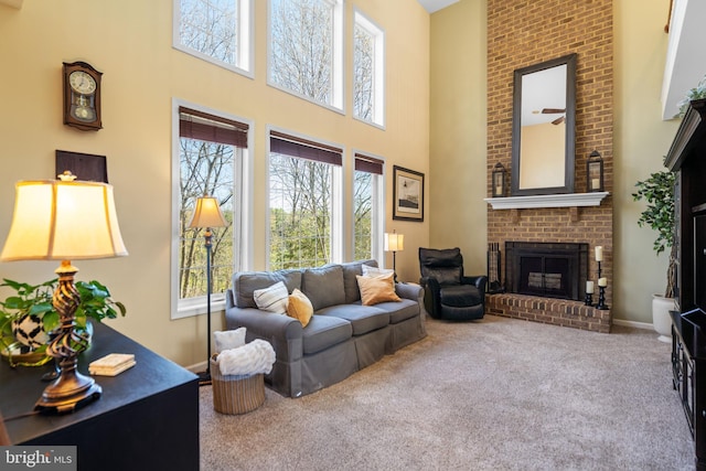 109 Aulee Ct, Winchester, VA 22602 - living area featuring plenty of natural light, a towering ceiling, and carpet