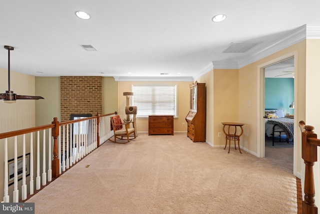 109 Aulee Ct, Winchester, VA 22602 - sitting room featuring crown molding, visible vents, and recessed lighting