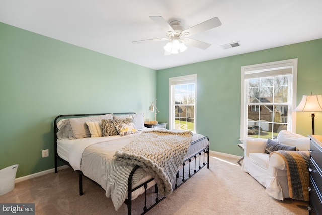 109 Aulee Ct, Winchester, VA 22602 - bedroom with baseboards, a ceiling fan, visible vents, and carpet floors