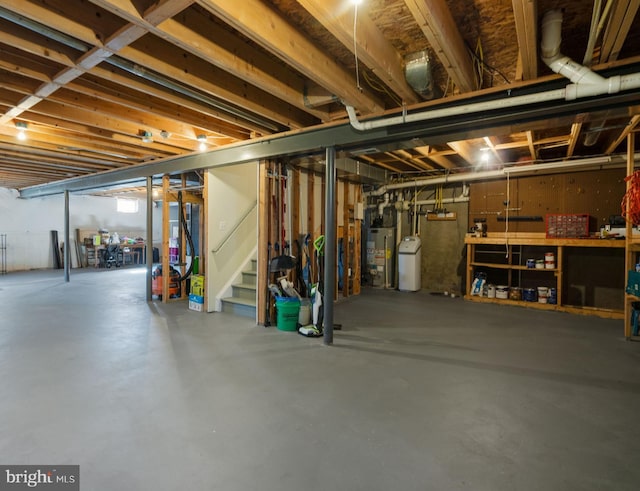 109 Aulee Ct, Winchester, VA 22602 - unfinished below grade area with water heater and stairs