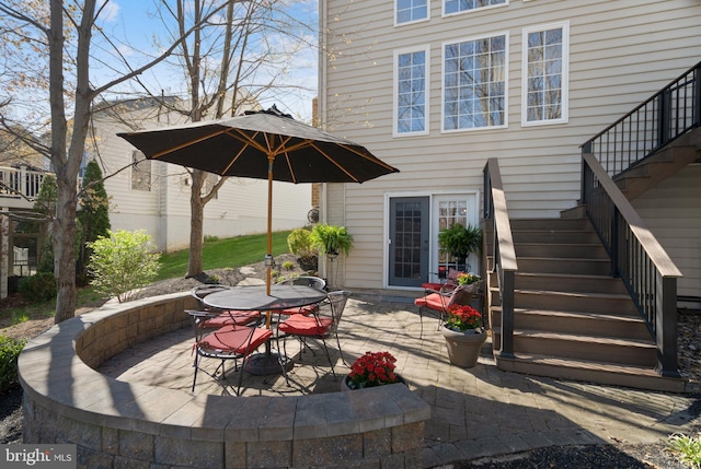 109 Aulee Ct, Winchester, VA 22602 - view of patio / terrace with stairway and outdoor dining space