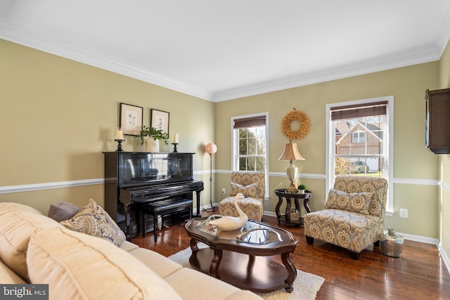 109 Aulee Ct, Winchester, VA 22602 - living room featuring hardwood / wood-style floors, baseboards, and ornamental molding