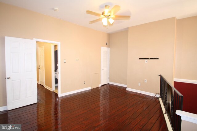 506 S 11th St Unit 33, Philadelphia, PA 19147 - spare room featuring baseboards, a ceiling fan, and hardwood / wood-style flooring