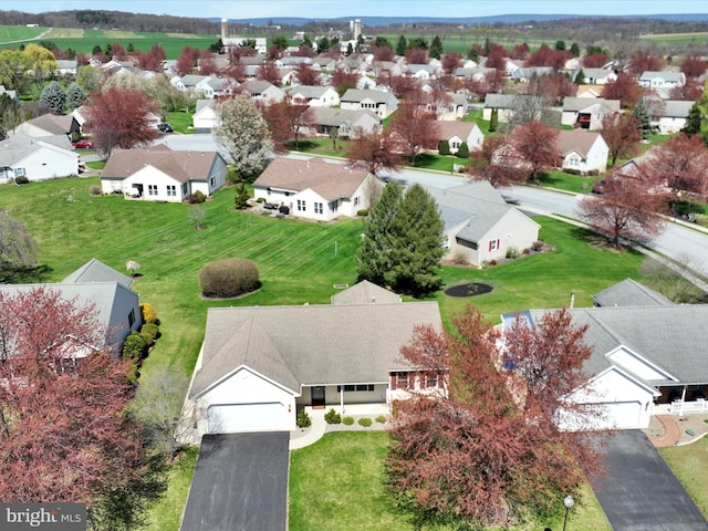 aerial view featuring a residential view