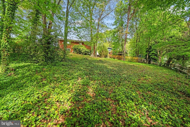 view of yard featuring fence