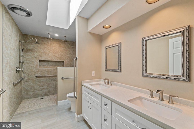 1113 Janice Ct, Joppa, MD 21085 - full bath featuring a sink, toilet, tiled shower, and visible vents