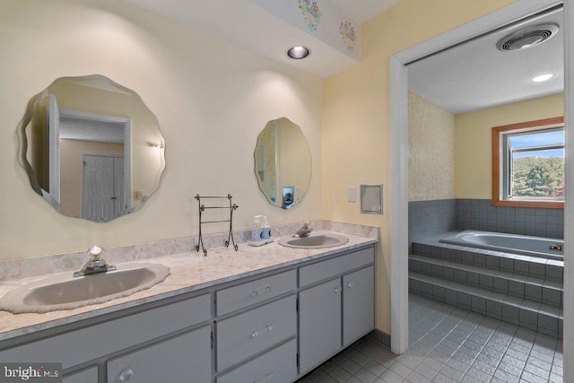 1113 Janice Ct, Joppa, MD 21085 - full bath with visible vents, a sink, tile patterned flooring, and double vanity
