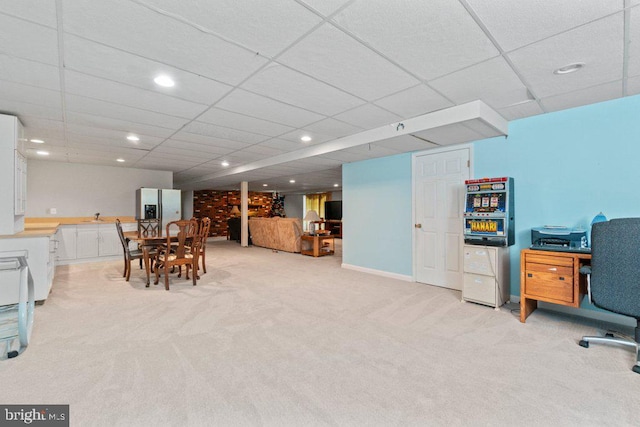 1113 Janice Ct, Joppa, MD 21085 - dining space with recessed lighting, a paneled ceiling, and light colored carpet