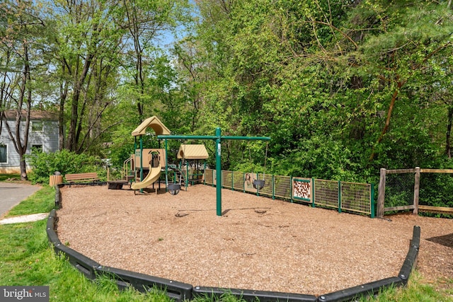 community play area with fence