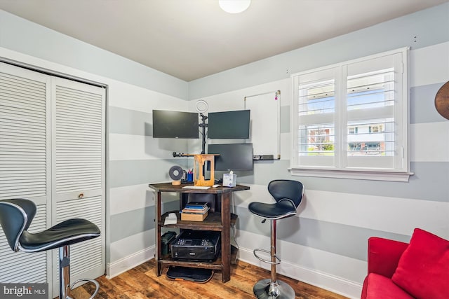 interior space with wood finished floors