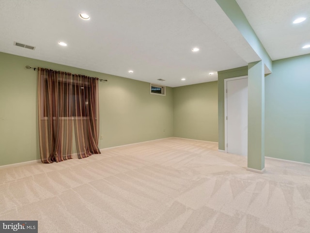 653 Willowby Run, Pasadena, MD 21122 - finished basement featuring recessed lighting, carpet, visible vents, and baseboards