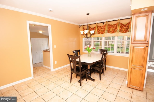 7 Briarwood Dr, Princeton Junction, NJ 08550 - dining area featuring baseboards, an inviting chandelier, ornamental molding, and light tile patterned floors