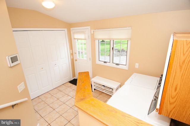 7 Briarwood Dr, Princeton Junction, NJ 08550 - clothes washing area featuring laundry area, washer and clothes dryer, and light tile patterned floors