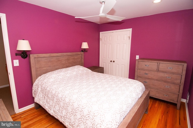 7 Briarwood Dr, Princeton Junction, NJ 08550 - bedroom with recessed lighting, baseboards, wood finished floors, and a closet