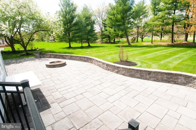 7 Briarwood Dr, Princeton Junction, NJ 08550 - view of patio / terrace featuring an outdoor fire pit