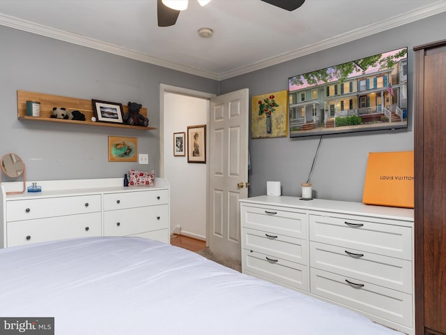 15 Morris St, Annapolis, MD 21401 - bedroom featuring ornamental molding and ceiling fan