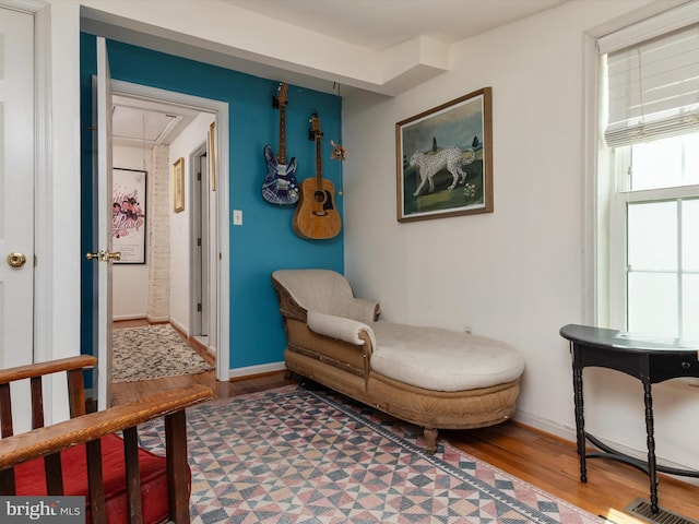 15 Morris St, Annapolis, MD 21401 - sitting room with wood finished floors, attic access, and baseboards