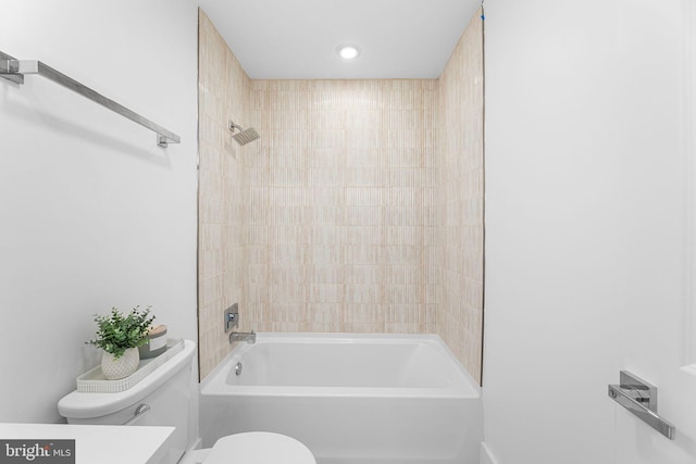 615 Salt Spray Rd Unit 3E, Ocean City, MD 21842 - full bath with toilet, recessed lighting, and bathing tub / shower combination