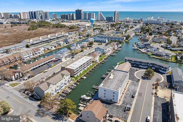 615 Salt Spray Rd Unit 3E, Ocean City, MD 21842 - aerial view featuring a city view and a water view