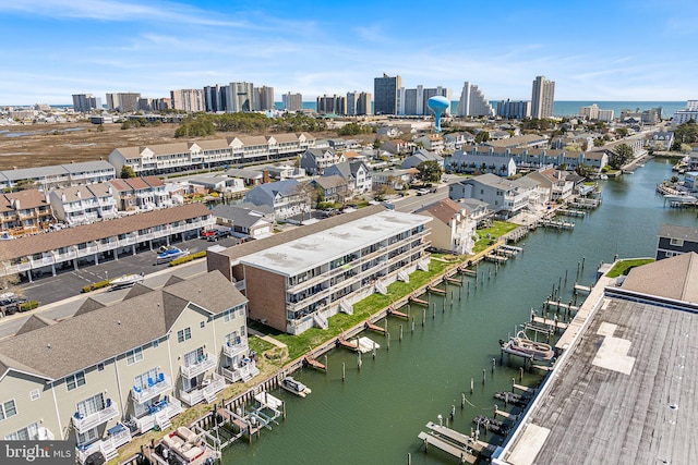 615 Salt Spray Rd Unit 3E, Ocean City, MD 21842 - birds eye view of property featuring a water view and a view of city