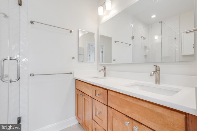 1809 12th St NW, Washington, DC 20009 - bathroom with a stall shower and double vanity