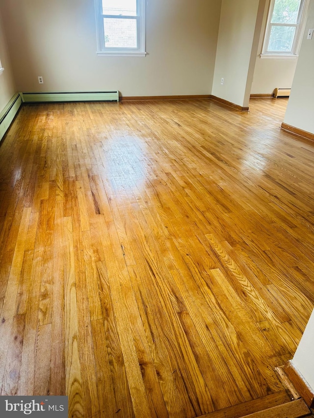 5001 Franklin St, Harrisburg, PA 17111 - spare room featuring hardwood / wood-style floors and baseboard heating