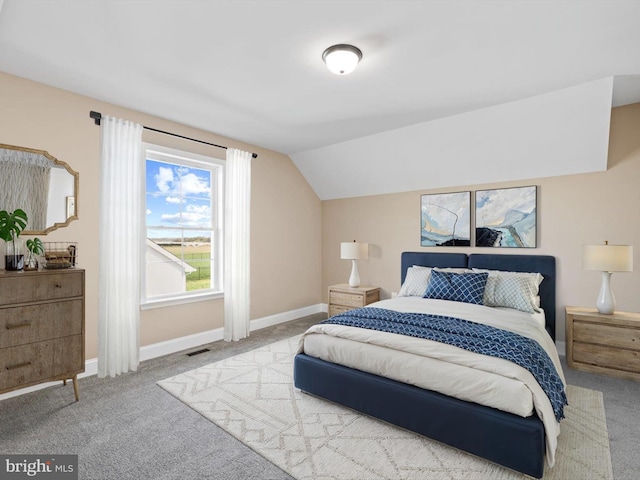200 School Rd, Bethel, DE 19931 - bedroom featuring lofted ceiling, visible vents, baseboards, and carpet floors