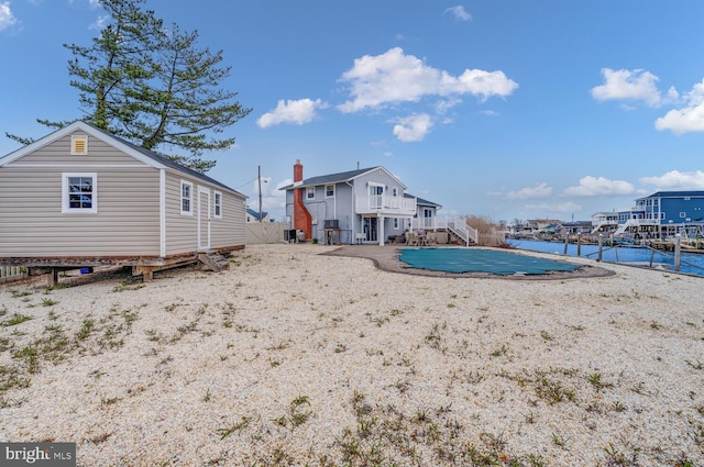 33 W Delaware Dr, Little Egg Harbor Twp, NJ 08087 - view of yard with a fenced in pool