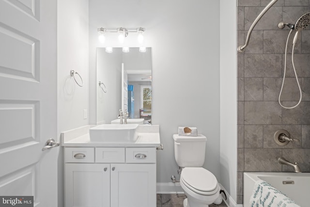 173 Puffball Rd, Hedgesville, WV 25427 - full bath featuring toilet, vanity, baseboards, and bathtub / shower combination