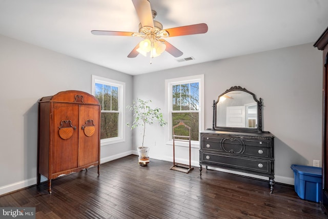 173 Puffball Rd, Hedgesville, WV 25427 - interior space with dark wood-type flooring, baseboards, and visible vents