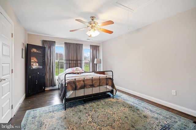 173 Puffball Rd, Hedgesville, WV 25427 - bedroom with baseboards, attic access, and wood finished floors