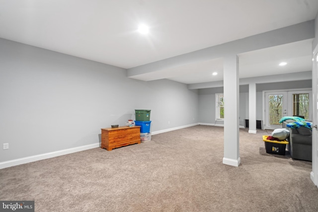 173 Puffball Rd, Hedgesville, WV 25427 - below grade area featuring carpet floors, baseboards, and recessed lighting