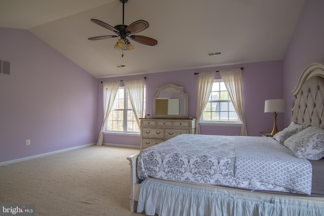 12253 Tulane Falls Dr, Bristow, VA 20136 - bedroom featuring vaulted ceiling, carpet floors, and visible vents
