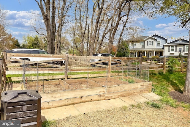view of yard featuring a vegetable garden