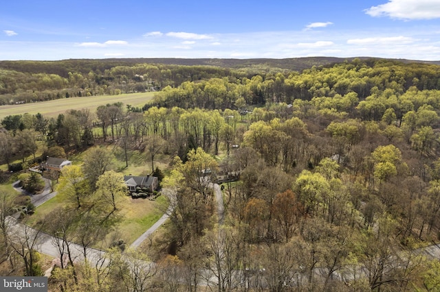 aerial view with a forest view