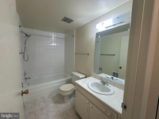 3400 Gleneagles Dr Unit 73-3E, Silver Spring, MD 20906 - bathroom featuring toilet, visible vents, shower / bath combination, tile patterned flooring, and vanity