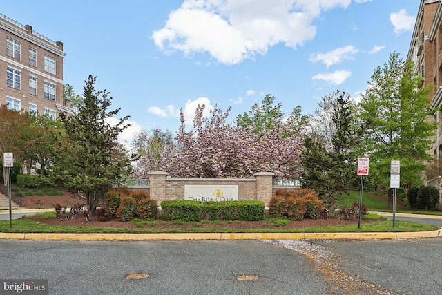 view of community sign