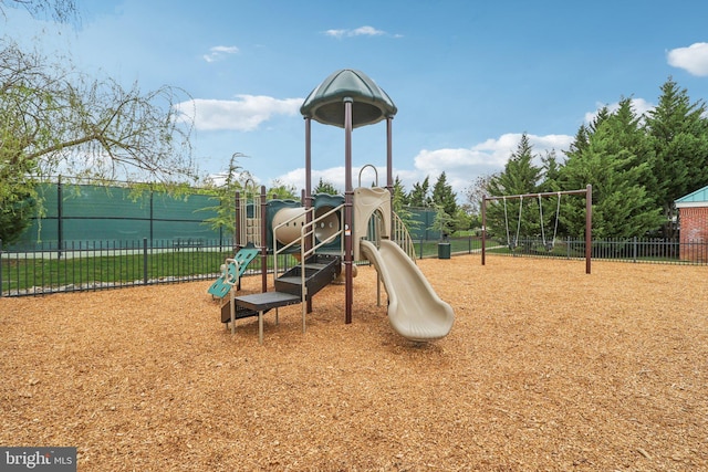 community playground with fence