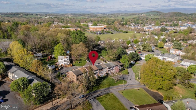 birds eye view of property featuring a residential view and a mountain view