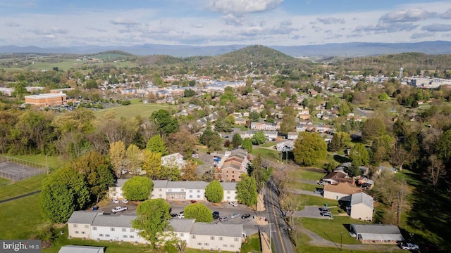 aerial view with a residential view and a mountain view