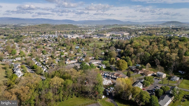 bird's eye view with a mountain view
