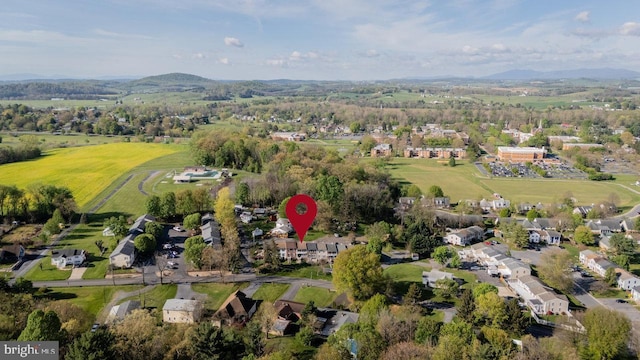 drone / aerial view with a mountain view